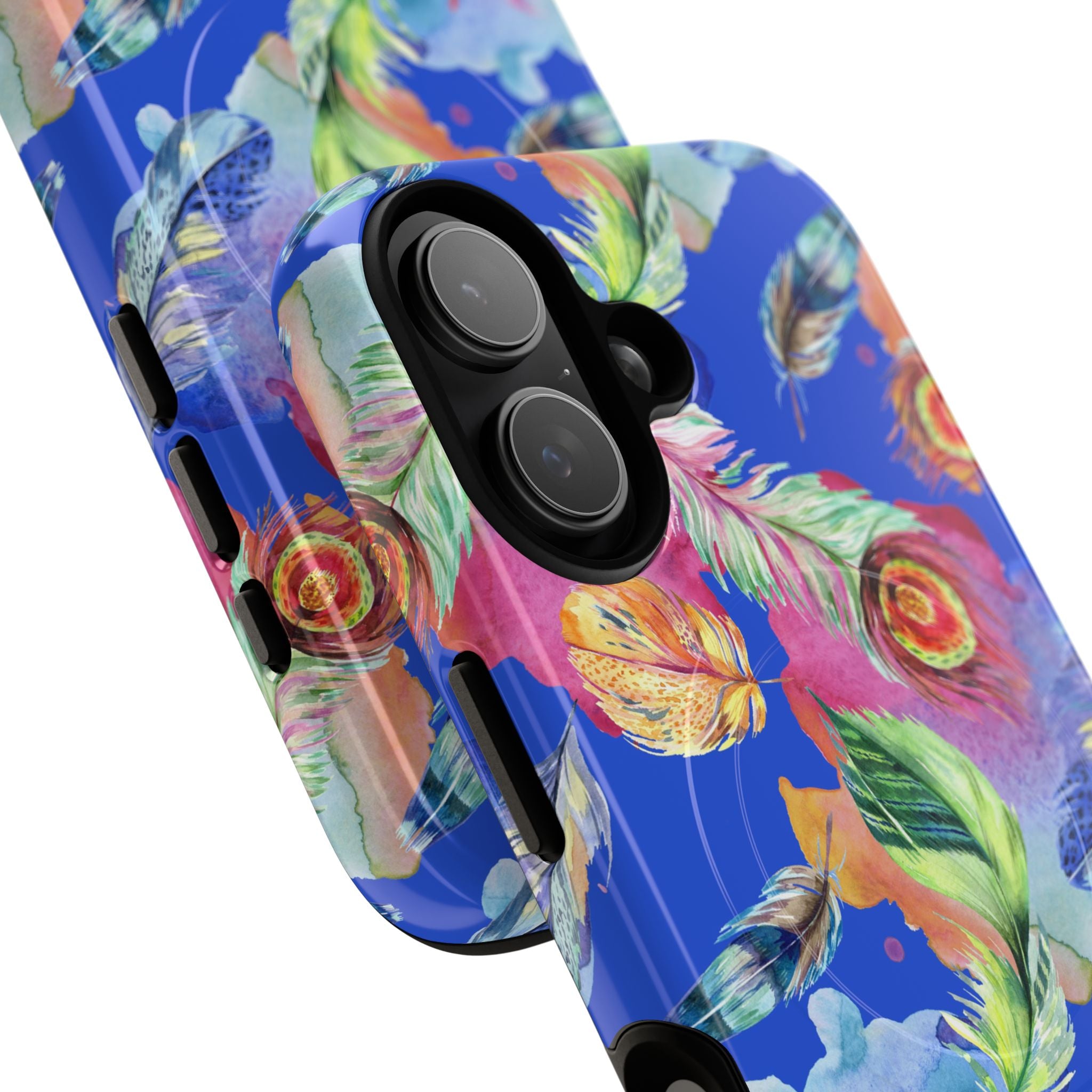 Boho Feather | Colorful Watercolor Pattern Protective Cover for iPhone, Free Spirit, Artistic, Bohemian, magsafe