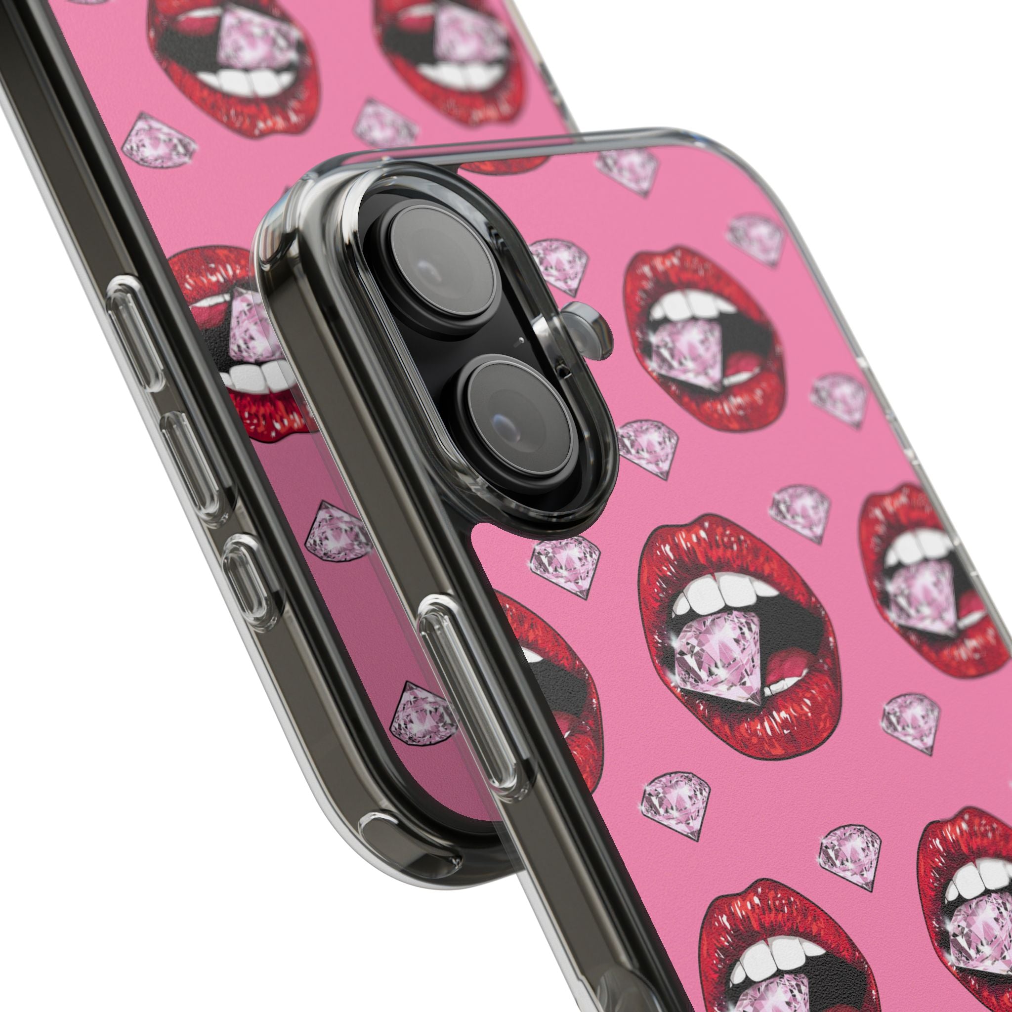 iPhone 17 phone Case - Diamond Bite Glam Pop Art Style Impact-Resistant Cover