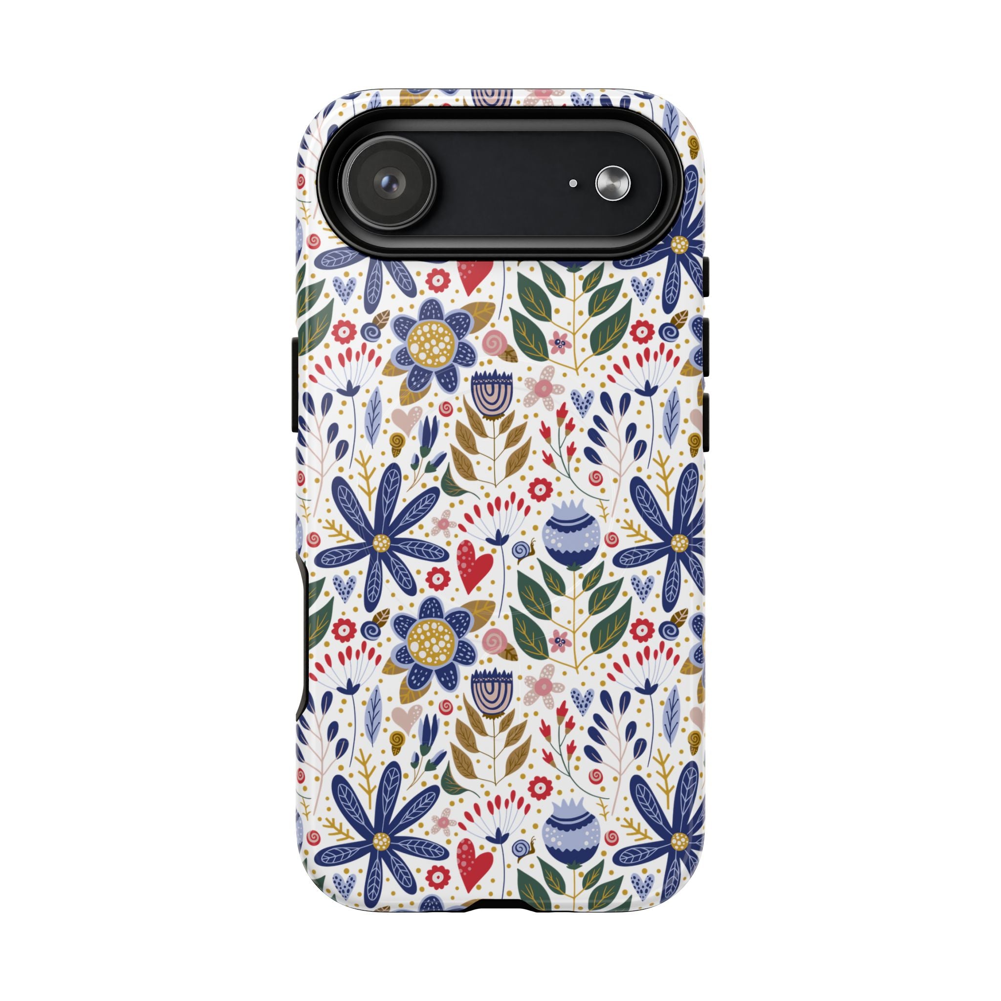 Floral Tough Magnetic Phone Case, Durable Phone Cover, Stylish Phone Accessory, magsafe, Vivid Floral Design