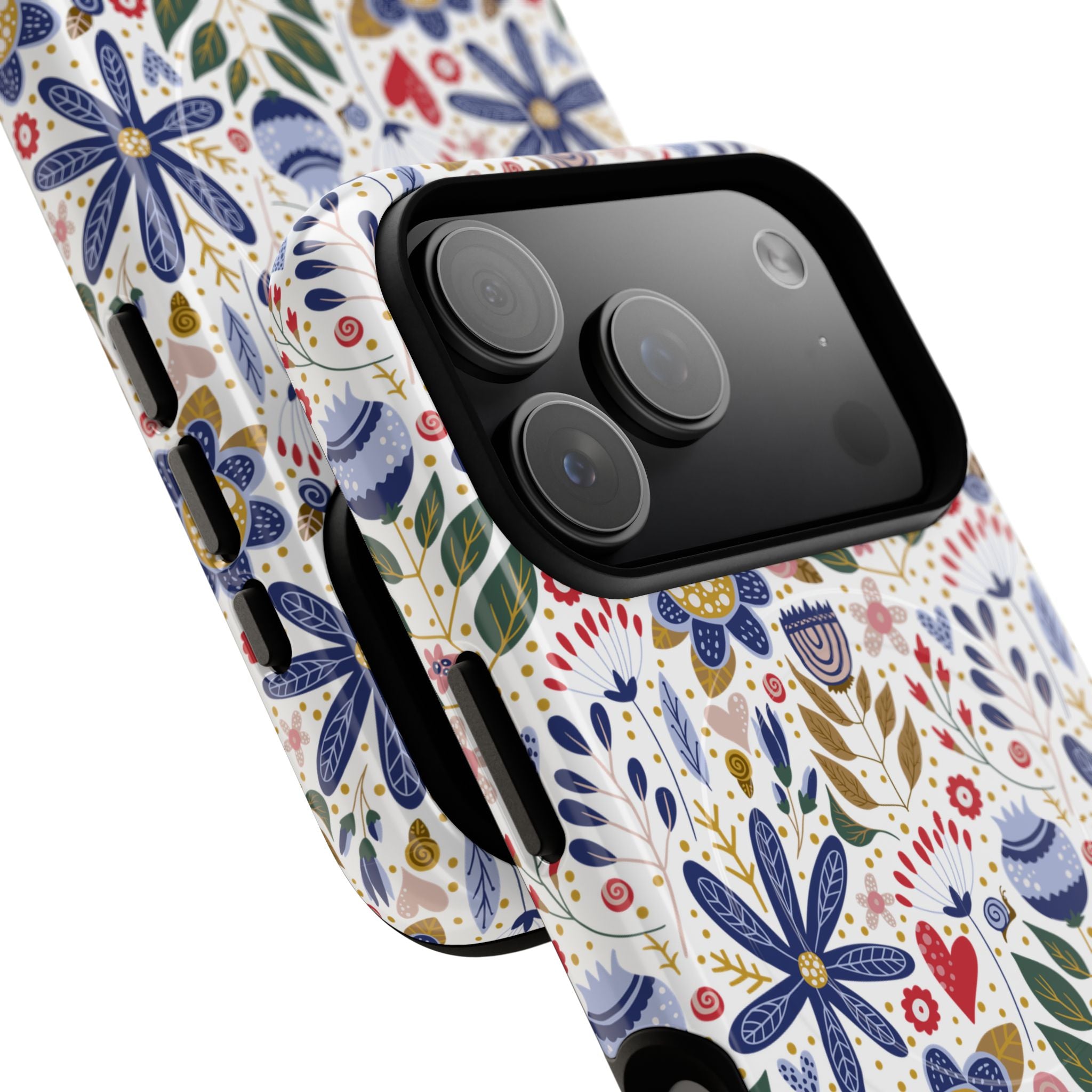 Floral Tough Magnetic Phone Case, Durable Phone Cover, Stylish Phone Accessory, magsafe, Vivid Floral Design