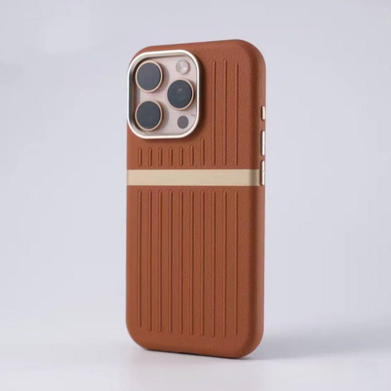 Corrugated Magnetic Leather Phone Case