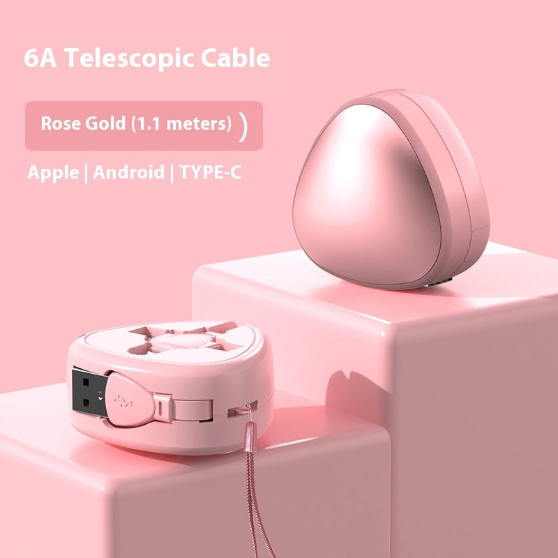 3-in-1 Telescopic Fast Charging Cable – Compact & Travel Friendly