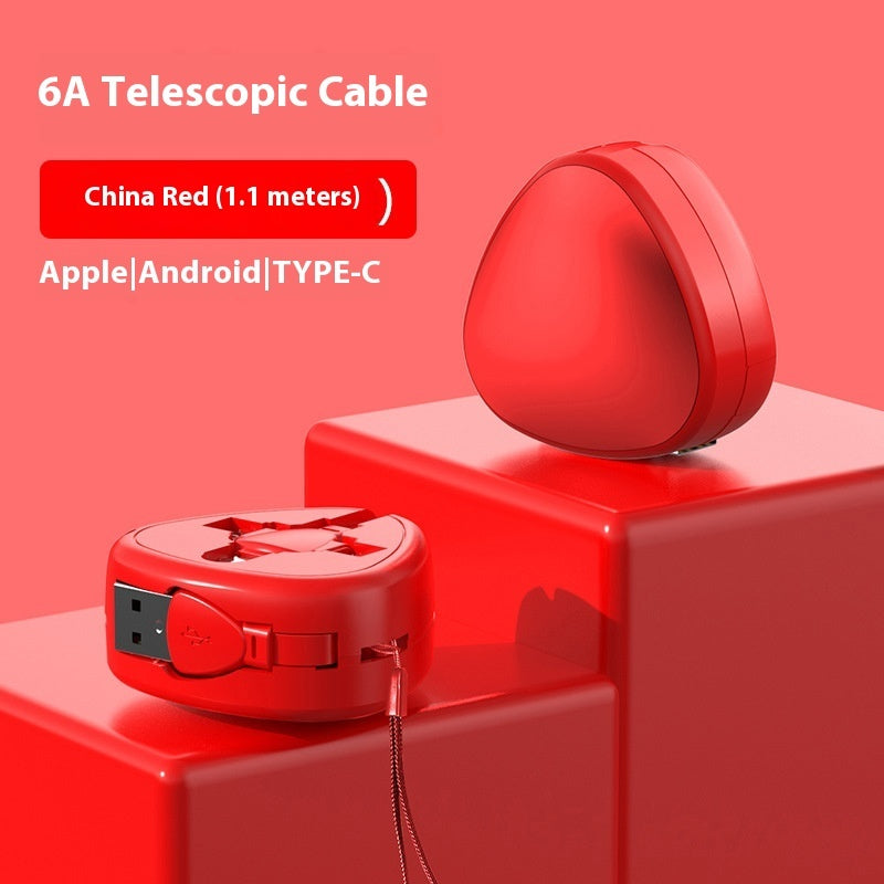 3-in-1 Telescopic Fast Charging Cable – Compact & Travel Friendly