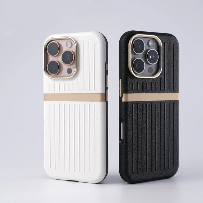 Corrugated Magnetic Leather Phone Case