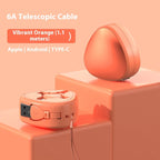 3-in-1 Telescopic Fast Charging Cable – Compact & Travel Friendly