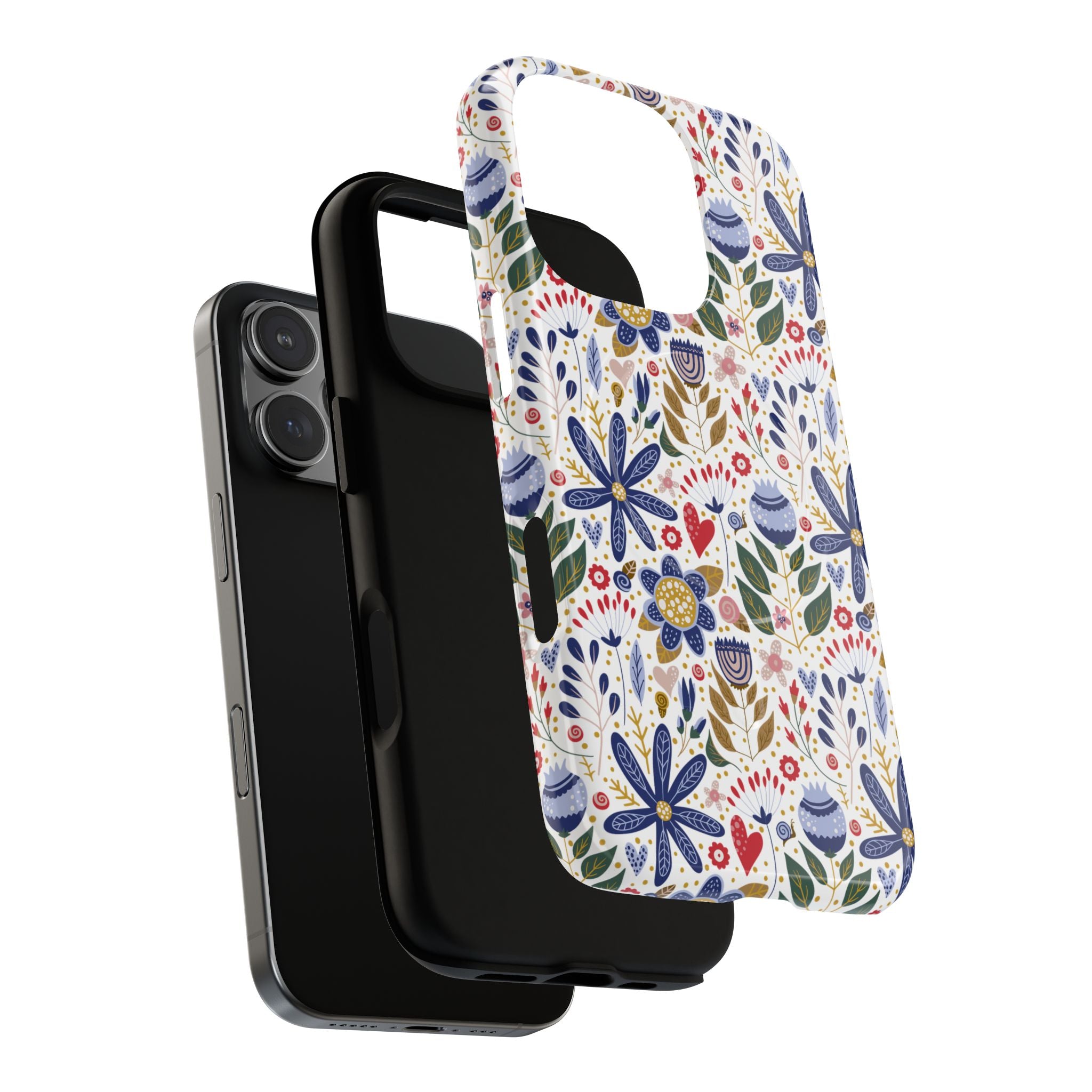 Floral Tough Magnetic Phone Case, Durable Phone Cover, Stylish Phone Accessory, magsafe, Vivid Floral Design
