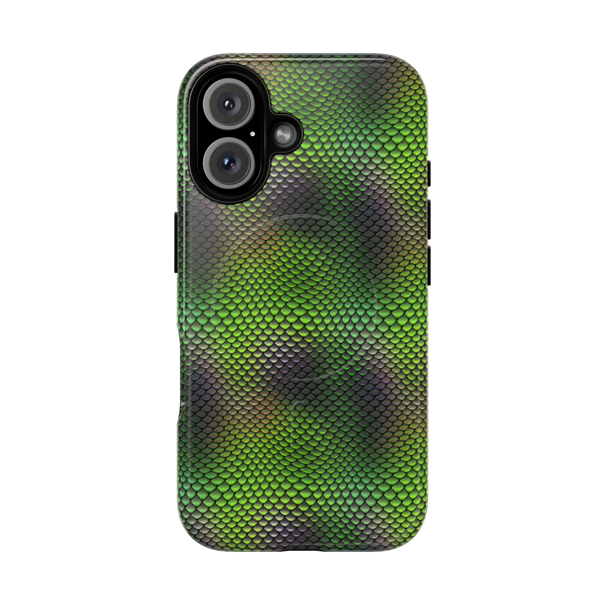 Emerald Scales Phone Case - Green Snakeskin Texture Design, Luxury Reptile, Trendy Animal Print, Magsafe