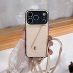 Simple Crossbody Over-the-shoulder Lanyard Leather Phone Case