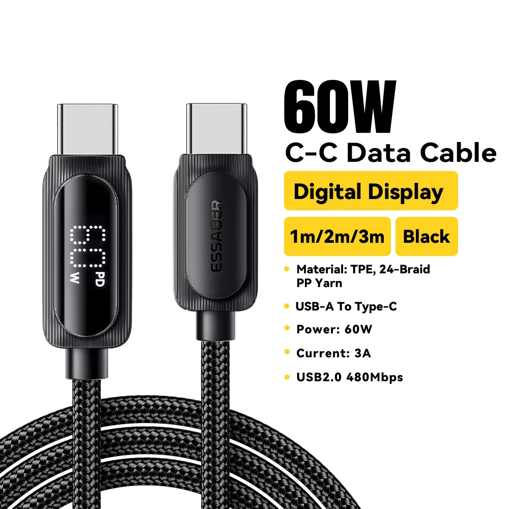 100W USB Type C To USB C Cable for Fast Charging