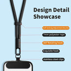 Adjustable Anti-Loss Phone Lanyard Strap – Self-Locking Design with Stainless Steel Clips | Universal Wrist &amp; Neck Rope