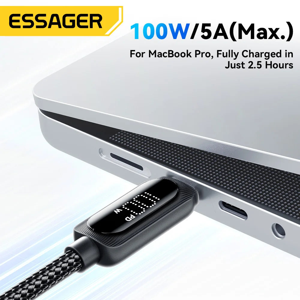 100W USB Type C To USB C Cable for Fast Charging