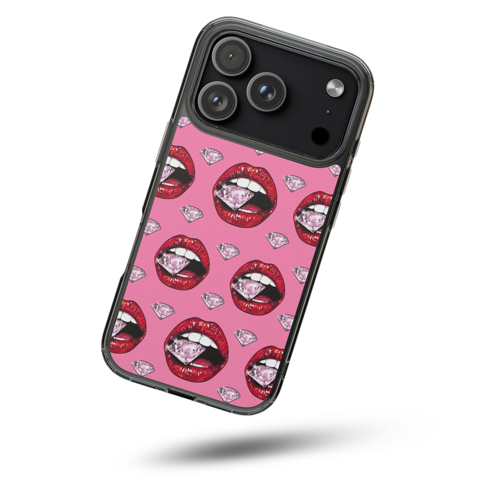 iPhone 17 phone Case - Diamond Bite Glam Pop Art Style Impact-Resistant Cover