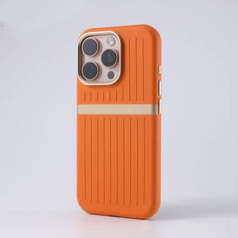 Corrugated Magnetic Leather Phone Case