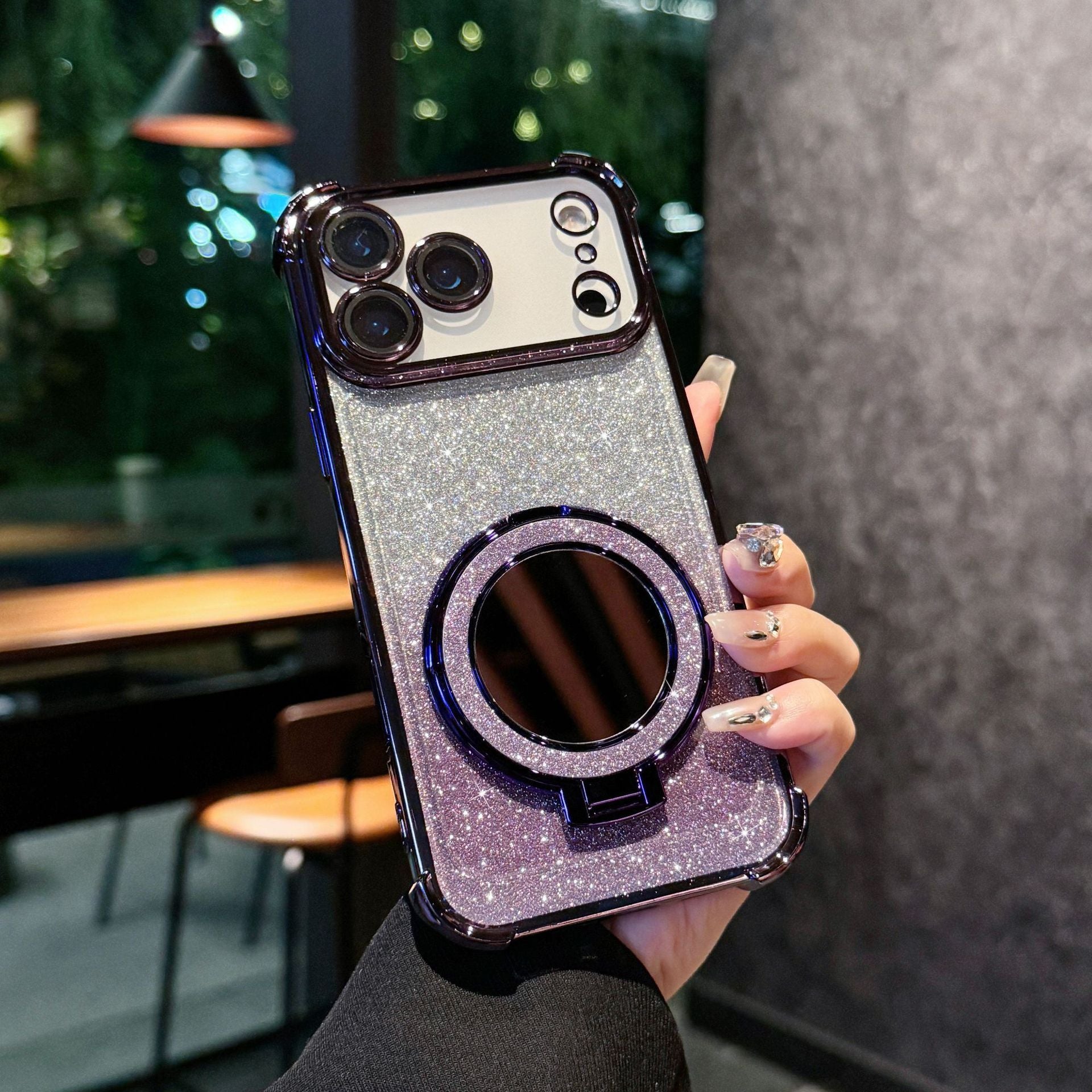 Glam Sparkle Phone Case with built in mirror