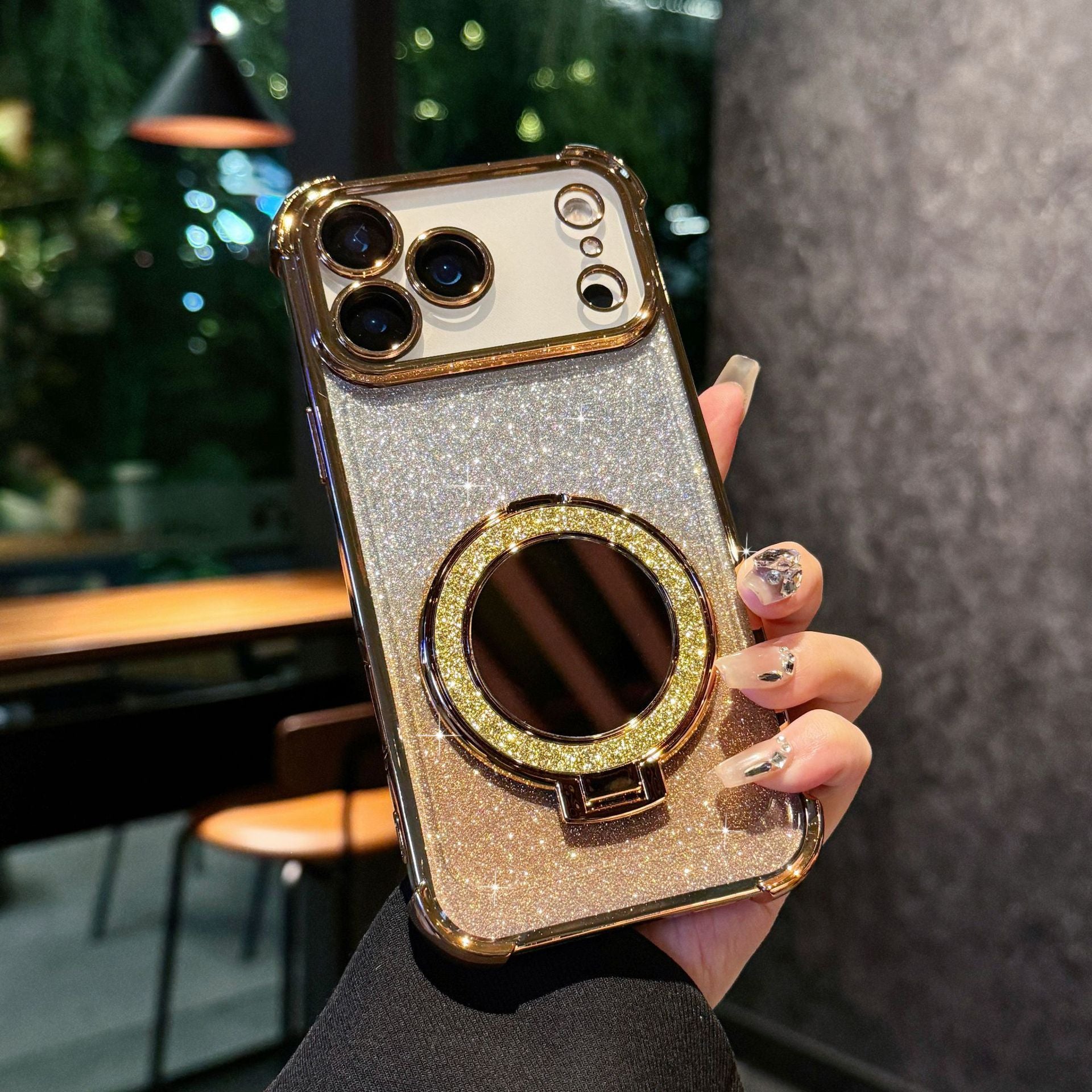 Glam Sparkle Phone Case with built in mirror