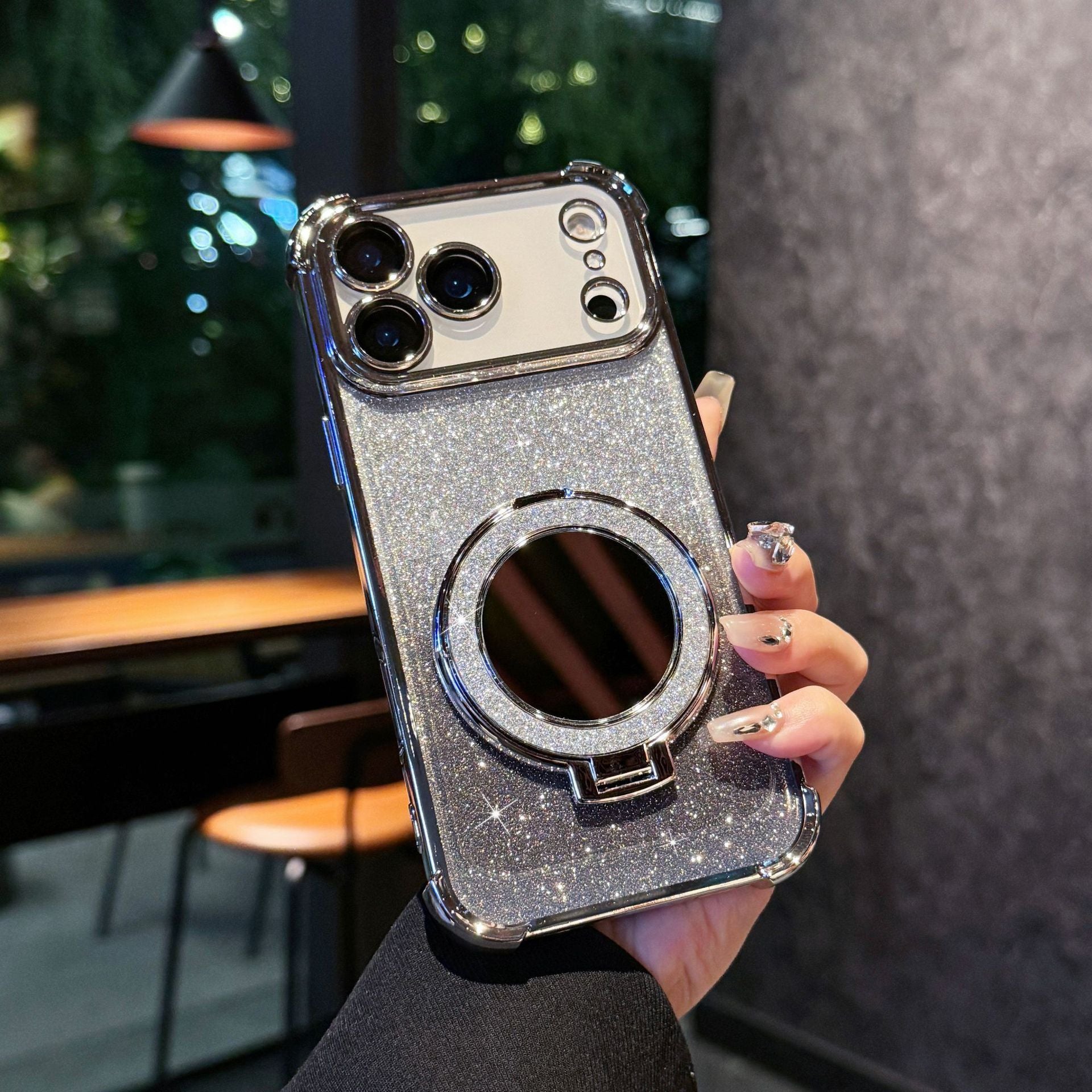 Glam Sparkle Phone Case with built in mirror